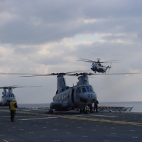 Flight ops at sea.