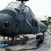 The downed UH-34 brought in by CH-53 at Ky Ha
