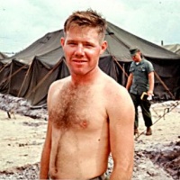 Bob Morgan at tent city Phu Bai when HMM-263 moved up from Ky Ha. We temporarily were