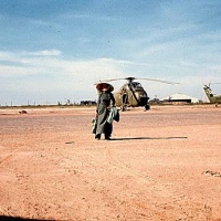 Mamasan leaving base at Phu Bai after a long day working for the US....probably mapping our defenses