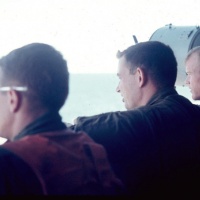 Watching Carrier Quals. - U.S.S. Valley Forge