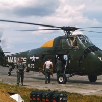 Loading supplies for the radio relay airlift northward ...