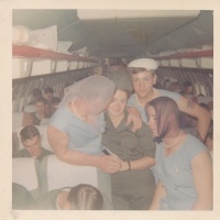 Marines On Commercial Flight to Da Nang Vietnam Aug 1967