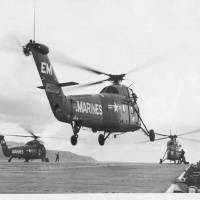 EM-14 Landing on deck of USS Leyte