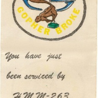 A HMM 263 calling card and my short timers ribbon