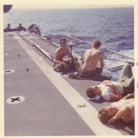 sunning on the deck