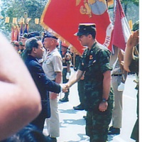 Dimmer 6 accepting award 1971