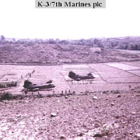 K-3/7th Marines H46 (2) in the LZ