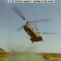 K-3/7th Marines support H46 - on the smoke