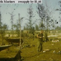 K-3/7th Marines support H46 in the woods