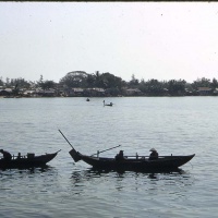 Sampans on Han River Near DaNang