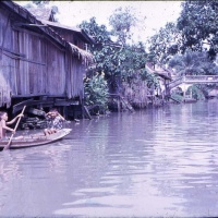 Bangkok Waterway Near Floating Market; Spring 1967