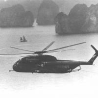 YH-12 sweeping mines out of Hong Gai harbor