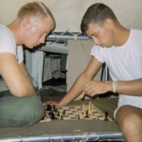 L-R Dave Sharpe and Terry English passing time