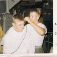 Haircut time aboard ship