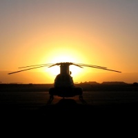CH-46E at sunrise in Iraq