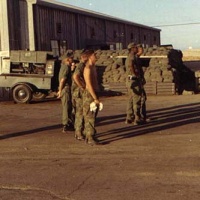 Ground Crew takes in the 33 aircraft Fly By