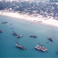 Fishing vessels along the coast