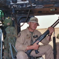 Close combat shotgun in the ready.
