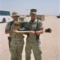 Me getting promoted to SSgt in Kuwait.