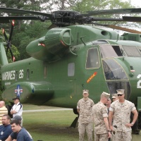 CH-53 on stick at MCAS New River Memorial
