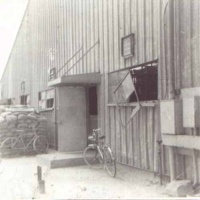 Back of Hangar after the rocket attack that hit the roof