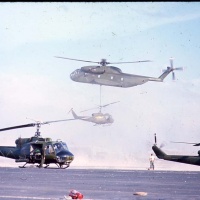 UH-1E Carried by CH-53 to VMO-3 area Phu Bai; Spring 1967