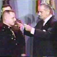 President Johnson awards the MOH to Major Pless