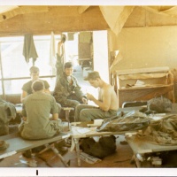 Vmo-6 Marines Relax in Hooch