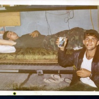 Sgt. Mike Swiatecki and Don The Junkman Jelonek on a well earned break