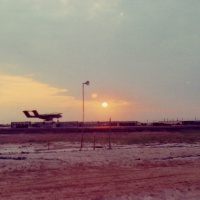 Bronco Lands Quang Tri Air Base at Sunset