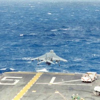 Harrier taking off from the Peleliu