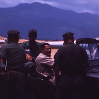 Sec. of Defense Robert Strange McNamara inspects VMA 225 Flight Line July 1965