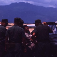Sec. of Defense Robert Strange McNamara inspects VMA 225 Flight Line at Chu Lai July 1965