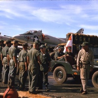 Lt. Gen. Victor Brute Krulak CO FMF PAC inspects VMA 225 Flight Line at Chu Lai July 1965
