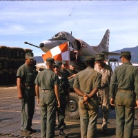 Lt. Gen. Victor Brute Krulak CG FMF PAC inspects VMA 225 Flight Line at Chu Lai July 1965.