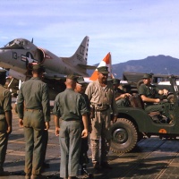 Lt. Gen. Victor Brute Krulak CG FMF PAC inspects VMA 225 Flight Line at Chu Lai July 1965.