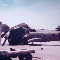 One of two CH-46 aircraft that got to close