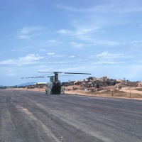 CH-46 parked at LZ Baldy