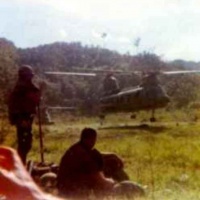 Two future Mustangs & CH-46 WEST of Rockpile AUG 1968