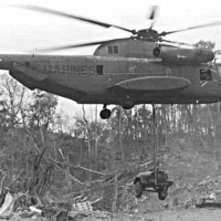 Unknown squadron CH-53 brings water to Marines on Hill 749