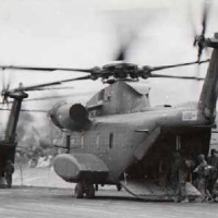 Two CH-53's load for a troop movement