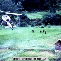 Huie arriving in the LZ