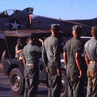 Big Shots from Saigon inspecting VMA 225 Flight Line at Chu Lai Aug. 1965
