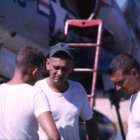 VMA 225 Avionics Conference on Flight Line at Chu Lai; Sept. 1965