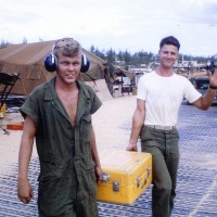VMA 225 Avionics Ground Personel getting ready to work on A4C Autopilot at Chu Lai Sept. 1965