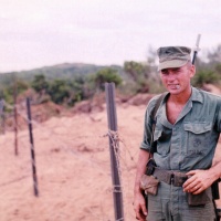Jim Youtzy a VMA 225 Marine from Florida guards Fuel Pits at Chu Lai June 1965