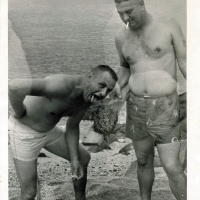 VMA 225 Marines play Grabass with Horse Shoe Crab Chu Lai aug. 1965