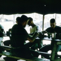 VMA 225 Marines Eating Chow at the MAG 12 Chow Hall at Chu Lai July 1965.