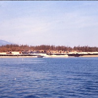 Supplies and Cargo pile up on Beach at No Dang Twat